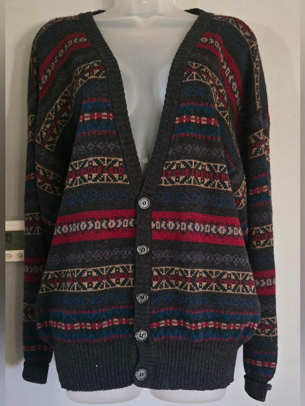 Vintage Pure Virgin Wool Cardigan Sweater  – M